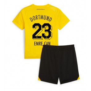 Lacne Dětský Futbalové dres Borussia Dortmund Emre Can #23 2023-24 Krátky Rukáv - Domáci (+ trenírky)